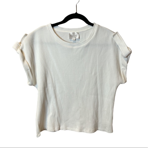 Anthropologie Line & Dot Cream Cropped Top Size M - Picture 1 of 3
